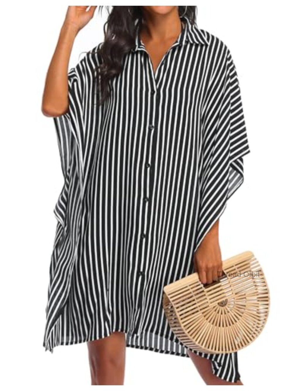 Womens Swimsuit Cover Up Button Down Oversized Bikini Coverup Shirt